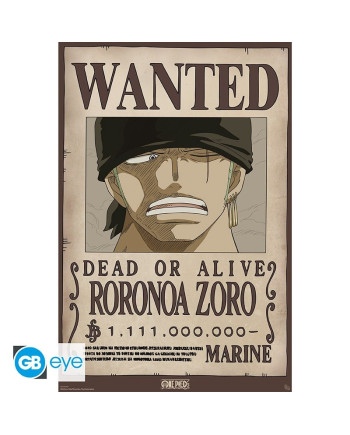 ONE PIECE - Wanted Zoro Wano - Poster 91x61cm