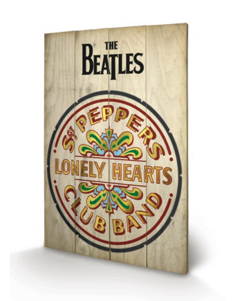 THE BEATLES - Printing on wood 40X59 - Sgt Peppers