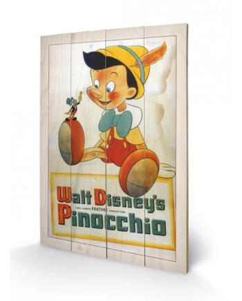 DISNEY - Printing on wood 40X59 - Pinocchio Conscience