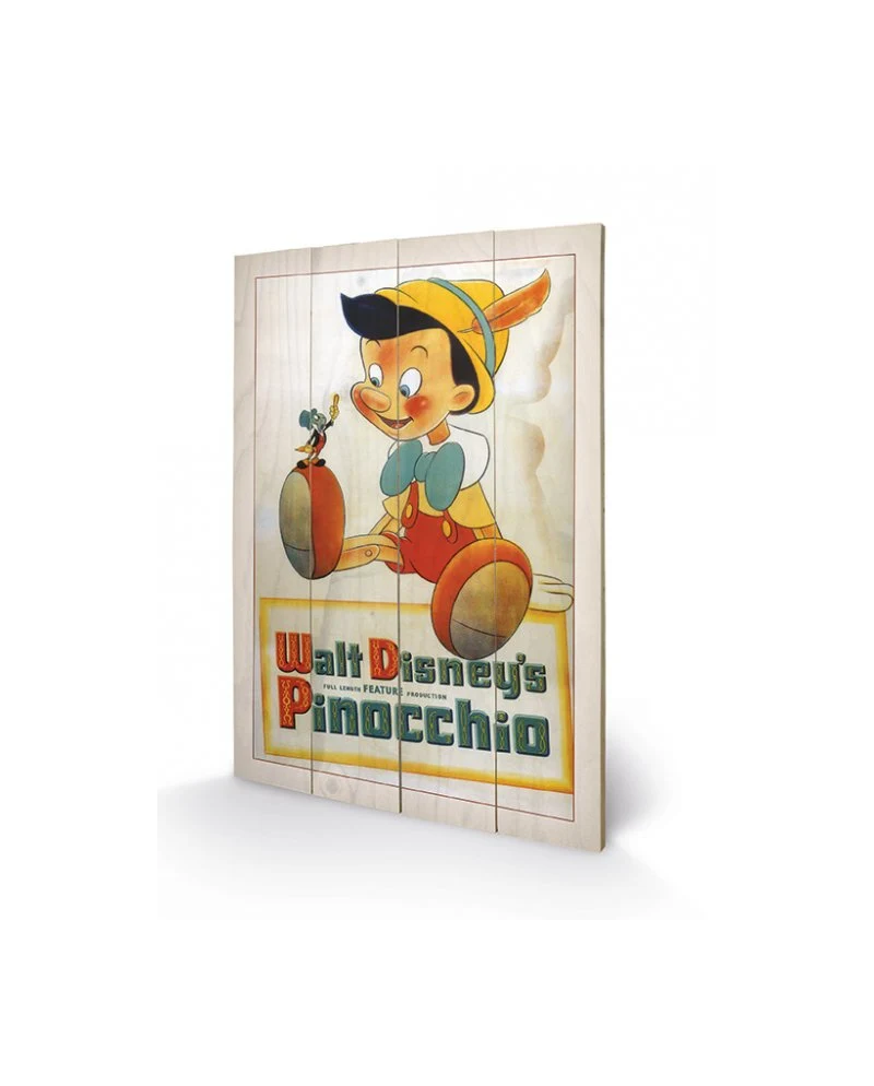 DISNEY - Printing on wood 40X59 - Pinocchio Conscience