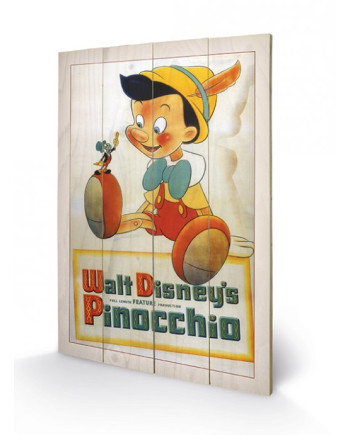 DISNEY - Printing on wood 40X59 - Pinocchio Conscience
