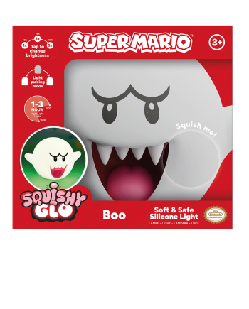 SUPER MARIO - Boo - 'SquishyGlo' Silicone Light Rechargeable 15cm