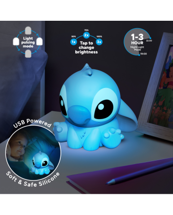 STITCH - Stitch - 'SquishyGlo' Silicone Light Rechargeable 15cm