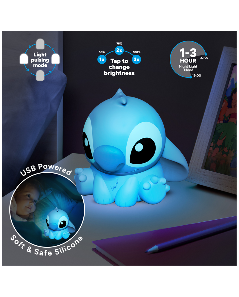 STITCH - Stitch - 'SquishyGlo' Silicone Light Rechargeable 15cm
