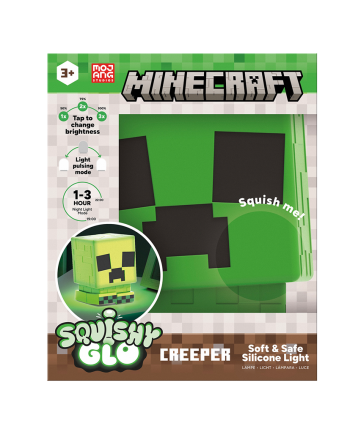 MINECRAFT - Creeper - 'SquishyGlo' Silicone Light Rechargeable 15cm