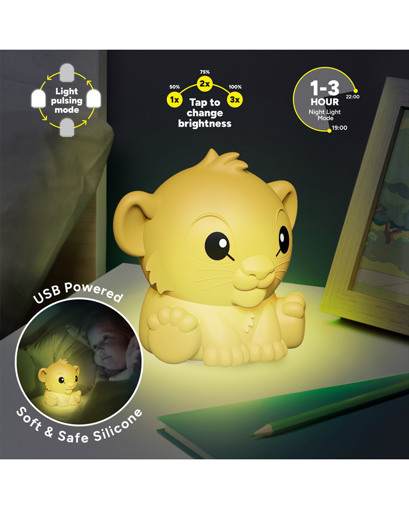 LION KING - Simba - 'SquishyGlo' Silicone Light Rechargeable 15cm