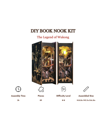 BOOK NOOK KIT - DIY - The Legend of Wukong - 89pc + LED Light