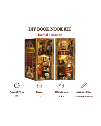 BOOK NOOK KIT - DIY - Eternal Bookstore - 172pc + LED Light