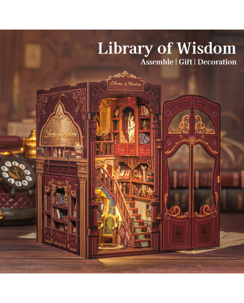 BOOK NOOK KIT - DIY - Library of Wisdom - 281pc + LED Light