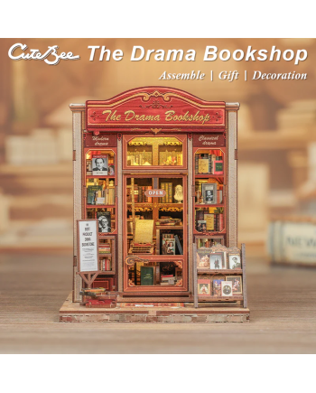 MINIATURE HOUSE - DIY - Drama Bookshop - 253pc + LED Light