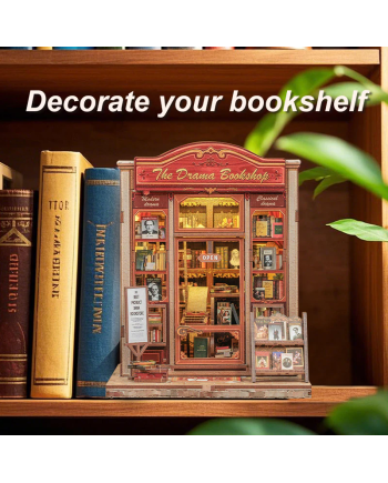 MINIATURE HOUSE - DIY - Drama Bookshop - 253pc + LED Light