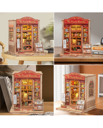 MINIATURE HOUSE - DIY - Drama Bookshop - 253pc + LED Light