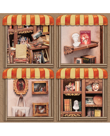 MINIATURE HOUSE - DIY - Drama Bookshop - 253pc + LED Light