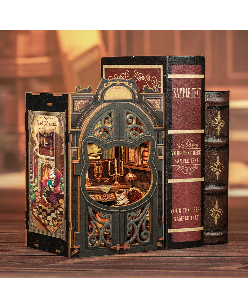 BOOK NOOK KIT - DIY - Count Cat's Study - 108pc + LED Light