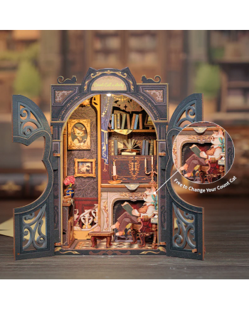 BOOK NOOK KIT - DIY - Count Cat's Study - 108pc + LED Light