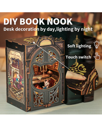 BOOK NOOK KIT - DIY - Count Cat's Study - 108pc + LED Light