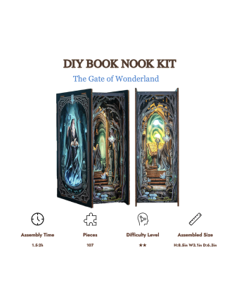 BOOK NOOK KIT - DIY - The Gate of Wonderland - 107pc + LED Light