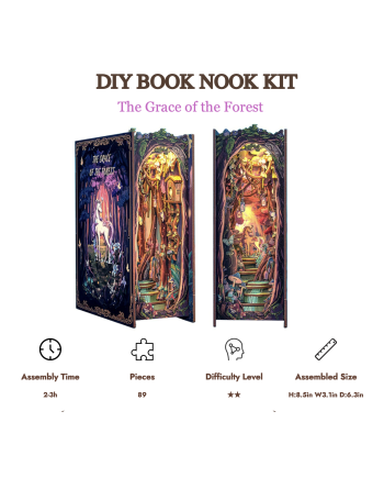 BOOK NOOK KIT - DIY - The Grace of the Forest - 89pc + LED Light