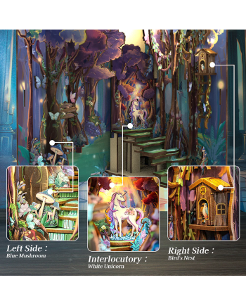 BOOK NOOK KIT - DIY - The Grace of the Forest - 89pc + LED Light