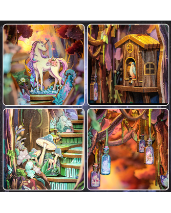 BOOK NOOK KIT - DIY - The Grace of the Forest - 89pc + LED Light