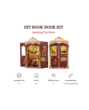 BOOK NOOK KIT - DIY - Amazing Toy Store - 107pc + LED Light