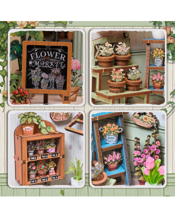 MINIATURE HOUSE - DIY - Champs-Elysées Florist - 199pc + LED Light