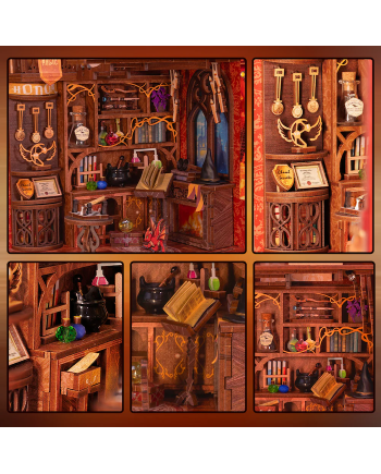 BOOK NOOK KIT - DIY - Flame Common Room - 226pc + LED Light