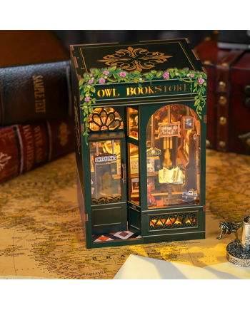BOOK NOOK KIT - DIY - Owl Bookstore - 139pc + LED Light