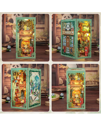 BOOK NOOK KIT - DIY - Panda Bookshop - 244pc + LED Light