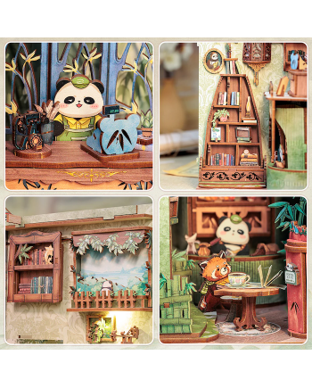 BOOK NOOK KIT - DIY - Panda Bookshop - 244pc + LED Light
