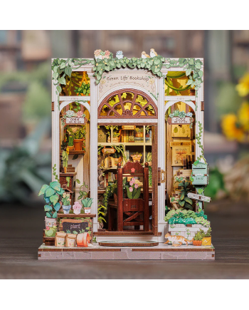 MINIATURE HOUSE - DIY - Green Life Bookshop - 196pc + LED Light