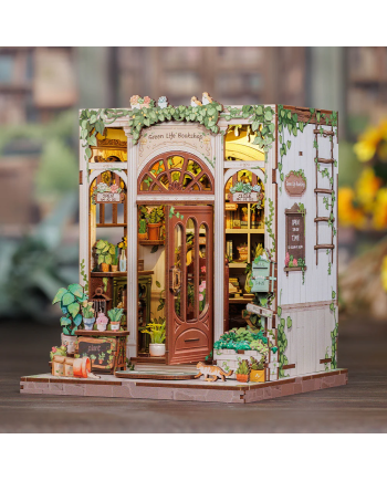 MINIATURE HOUSE - DIY - Green Life Bookshop - 196pc + LED Light