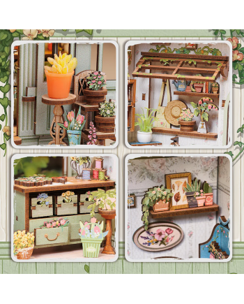 MINIATURE HOUSE - DIY - Green Life Bookshop - 196pc + LED Light