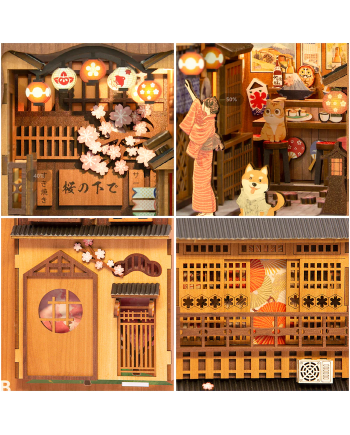 BOOK NOOK KIT - DIY - Under The Sakura Tree - 214pc + LED Light