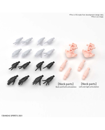 30MS - Option Hand Parts (White / Black) - Model Kit
