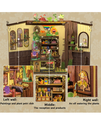 MINIATURE HOUSE - DIY - Fantacy Plant Shop - 146pc + LED Light