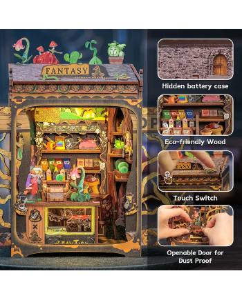 MINIATURE HOUSE - DIY - Fantacy Plant Shop - 146pc + LED Light