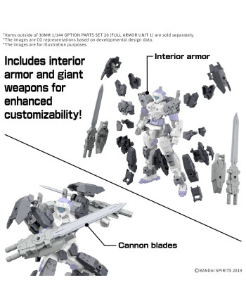 30MM - 1/144 Option Parts Set 20 (Full armor unit 1) - Model Kit