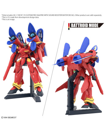 MACROSS - HG 1/100 VF-19 Custom Fire Valkyrie Water Decals - Model Kit