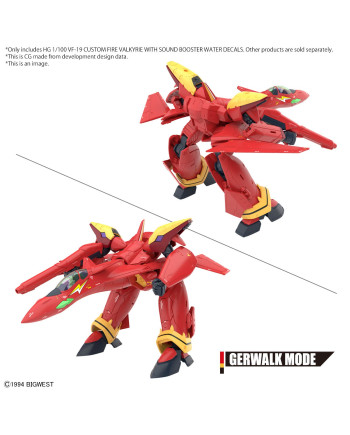 MACROSS - HG 1/100 VF-19 Custom Fire Valkyrie Water Decals - Model Kit