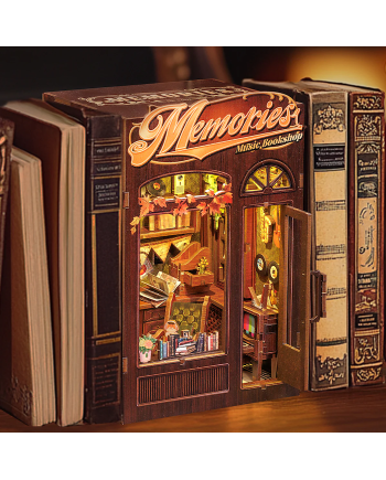 BOOK NOOK KIT - DIY - Memories Music Bookshop - 136pc + LED Light