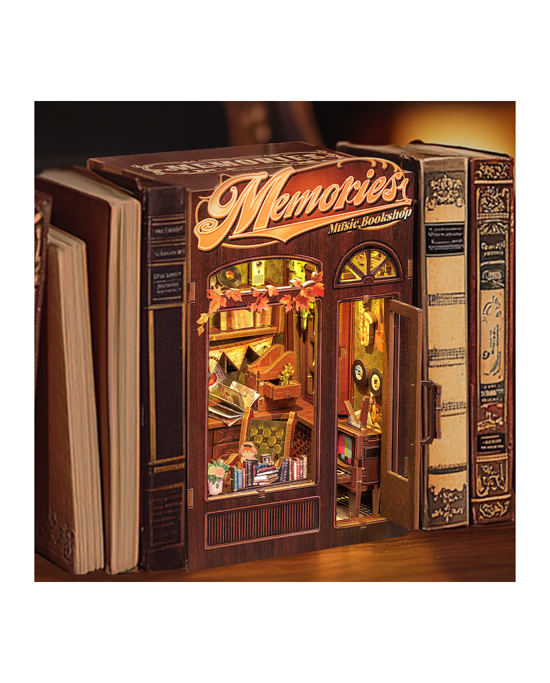 BOOK NOOK KIT - DIY - Memories Music Bookshop - 136pc + LED Light