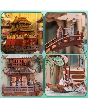 BOOK NOOK KIT - DIY - Su Dongpo's Life - 280pc + LED Light