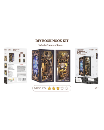 BOOK NOOK KIT - DIY - Nebula Common Room - 350pc + LED Light