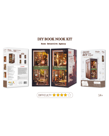 BOOK NOOK KIT - DIY - Rose Detective Agency - 322pc + LED Light