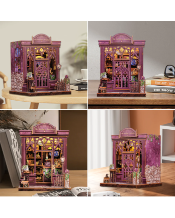 MINIATURE HOUSE - DIY - Astrology Bookshop - 155pc + LED Light