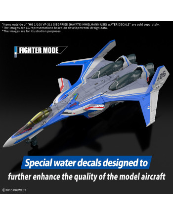 MACROSS -HG 1/100 VF-31J Siegfried (Hayate Use) Water Decal -Model Kit