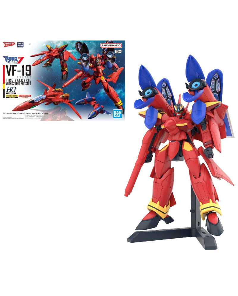 MACROSS -HG 1/100 VF-19 Custom Fire Valkyrie w/ sound Boost -Model Kit