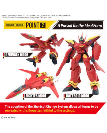 MACROSS -HG 1/100 VF-19 Custom Fire Valkyrie w/ sound Boost -Model Kit