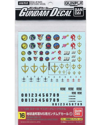 GUNDAM - Gundam Decal 16 MG Multiuse Federation - Model Kit
